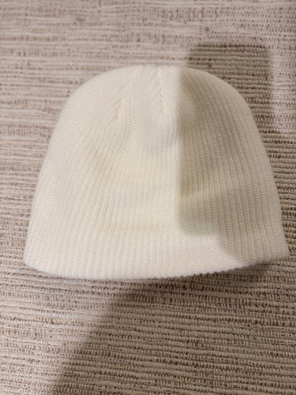 White Knit Beanie Hat